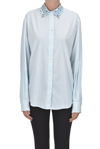 Des Phemmes Jewel Collar Shirt In Light Blue