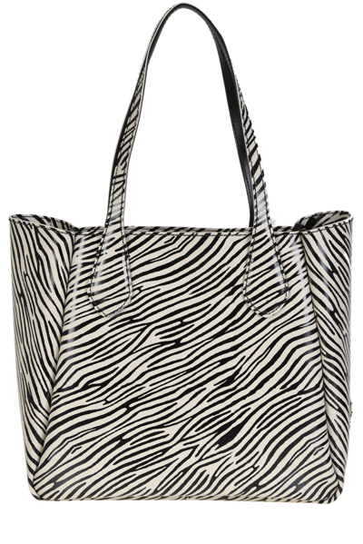 Gum Gianni Chiarini Animal Print Pvc Tote Bag In Cream