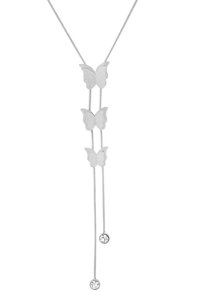 Hmy Jewelry Butterfly Station Y-drop Necklace In Metallic