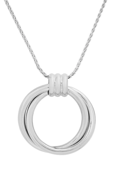 Hmy Jewelry Double Circle Pendant Necklace In Metallic