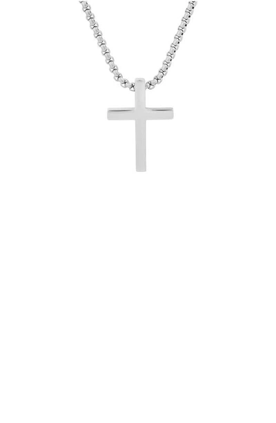 Hmy Jewelry Stainless Steel Cross Pendant Necklace In Metallic
