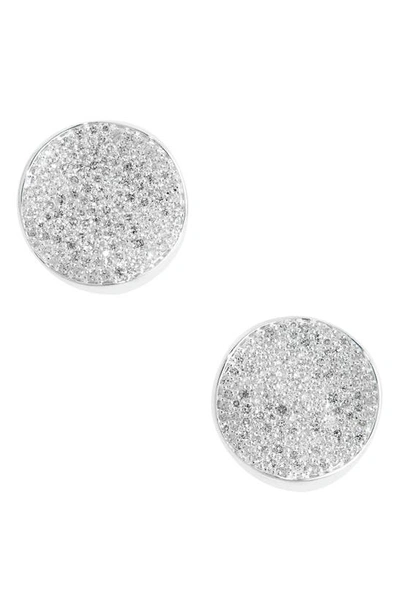 Ippolita Sterling Silver Stardust Diamond Pave Medium Disc Stud Earrings