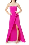 Dress The Population Kai Sweetheart Drape-front Gown In Pink