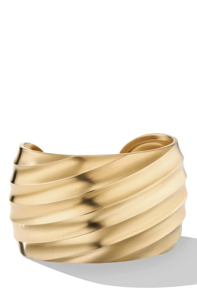 David Yurman 41mm Cable Edge Cuff Bracelet In Recycled 18k Gold