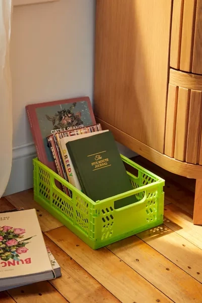 Urban Outfitters Felix Small Folding Storage Crate In Lime