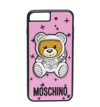Moschino Pink Bear Logo Iphone 8 Case In Pink