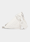 Prada Triangle Logo Raffia Shoulder Bag In F0009 Bianco