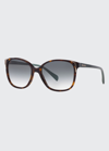 Prada Square Gradient Arrow-edge Sunglasses In Havana/green