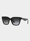 VALENTINO ROCKSTUD SQUARE ACETATE SUNGLASSES