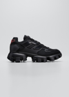 Prada Men's Cloudbust Thunder Lug-sole Trainer Sneakers In Black