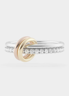 Spinelli Kilcollin Marigold 2-linked Ring In Sterling Silver With Pave Gray Diamonds And Mixed Gold Connectors In Multi