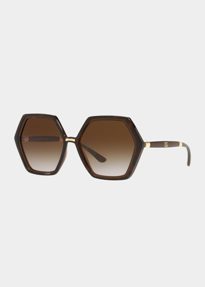Dolce & Gabbana Hexagon Acetate Sunglasses In One Color Option