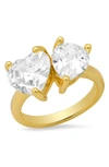 HMY JEWELRY DOUBLE STONE STATEMENT RING