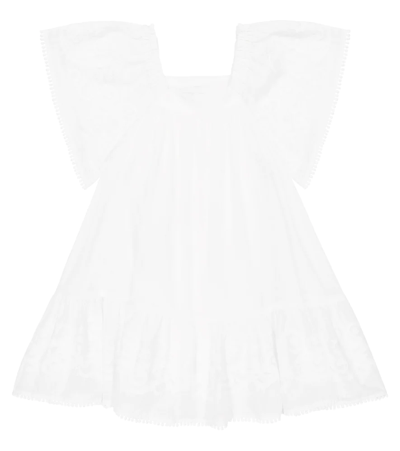 Zimmermann Kids' Lace-embellished Smock Dress In White