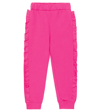 Balmain Ruffle-trimmed Jersey Sweatpants In 514bc-fucsia/bianco