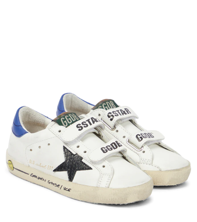 Golden Goose Kids' Old School Distress-effect Sneakers In White