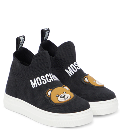 Moschino Kids' Sock Trainers In Black