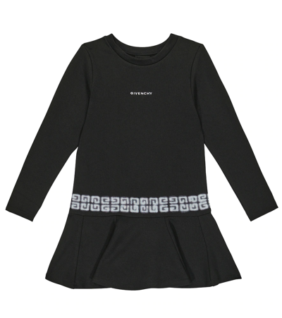 Givenchy Cotton Jersey Dress With Logo And 4g Print Kids Girl In 09b Black