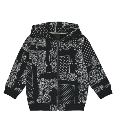 Givenchy Kids' Printed Cotton-blend Hoodie In Black