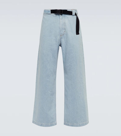 Moncler Genius 1 Moncler Jw Anderson Blue Belted Wide-leg Jeans In #add8e6