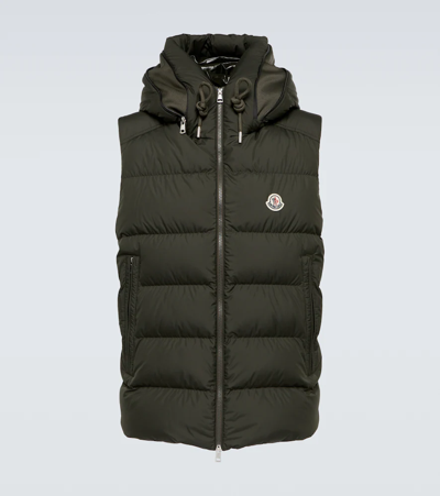 Moncler Green Cardamine Hooded Quilted Gilet