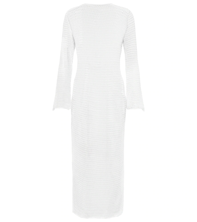 Anna Kosturova Zen Mesh Crochet Beach Dress In White