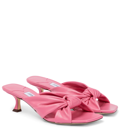 Jimmy Choo Avenue 50 Leather Mules In Pink