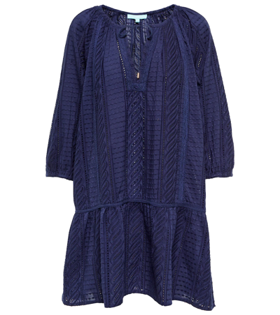 Melissa Odabash Ashley Embroidered Minidress In Navy Waves