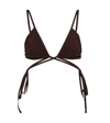 Christopher Esber Brown Wraparound Triangle Bikini Top In Mahogany