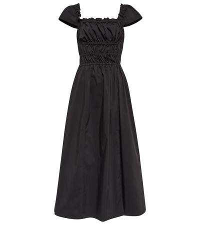 Altuzarra Lily Shirred Side-slit Maxi Dress In Black