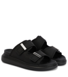 Alexander Mcqueen 50mm Rubber Slide Sandals In Black