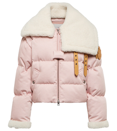Moncler Genius Moncler 1 J.w. Anderson  Penygarder Denim Down Jacket Wintercoat In Pink