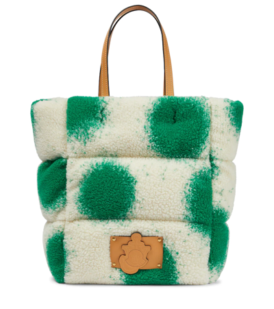 Moncler Genius 1 Moncler Jw Anderson Polka-dot Teddy Tote Bag In Green
