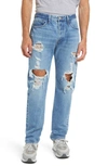 Frame Mens Relaxed Straight Biodegradable Jeans In Bali Destruct