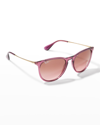 Ray Ban Gradient Keyhole Nose Bridge Sunglasses In Taupe