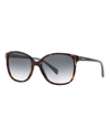 Prada Square Gradient Arrow-edge Sunglasses In Havana/green