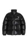 Prada Black Re-nylon Padded Jacket With Logo In Black