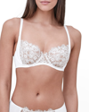 Skarlett Blue Entice Full Coverage Lingerie Underwire Bra 334143 In White/nylon