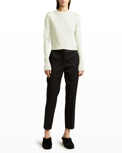 Jil Sander Long-sleeve Wool Crop Jumper In Natural