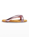 La Doublej Precious Puffy Leather Slide Sandals In Giallo