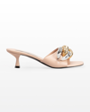 Stella Mccartney Falabella Chain-embellised 50mm Mules In 6840 Powder