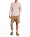 Vince Men's Plaited Linen Crew Sweater In Lt H Himalayan