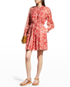 Rebecca Taylor Labyrinth Abstract Print Cotton & Silk Dress In Labyrinth Print R