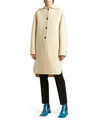 Jil Sander Single-breasted Felted Wool Coat In Medium Bei