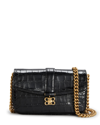 BALENCIAGA LADY XS FLAP SHINY CROC-EMBOSSED CROSSBODY BAG