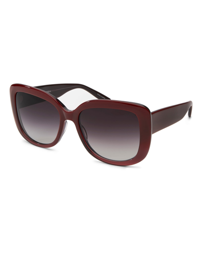 Barton Perreira Choupette Oversized Square Acetate Sunglasses, Wine In Black