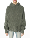 AMIRI HYBRID CABLE-KNIT CASHMERE HOODIE