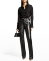 Gauge81 Sabinas Silk High-low Wrap Top In Black