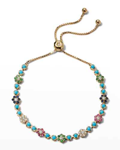 Fern Freeman Jewelry Yellow Gold Bracelet In Tsavorite, Sapphires And Diamonds