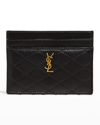 Saint Laurent Gaby Ysl Quilted Lambskin Card Case